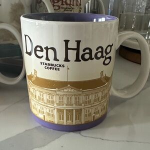 Starbucks Den Haag Mug - White, Gold, and Purple